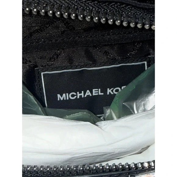 NWT Michael Kors Malone Fanny Pack Black Nylon MK Logo Strap Adjustable Vibes đź–¤ - Picture 6 of 9